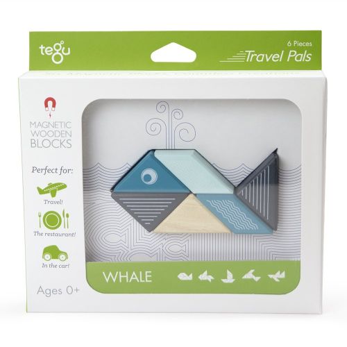  6 Piece Tegu Travel Pal Magnetic Wooden Block Set, Whale