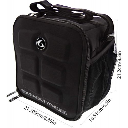  6 Pack Fitness Cube Americas #1 Choice in Meal Management 3 - Meal (Stealth Black)