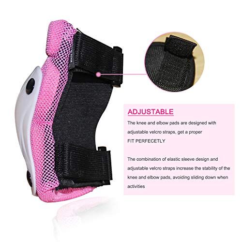  67i Kids Protective Gear Knee Pads for Kids Knee Pads Elbow Pads Wrist Guards 3 in 1 Protective Gear Set for Skating Cycling Roller Blading Inline Skating Scooter Riding Sports