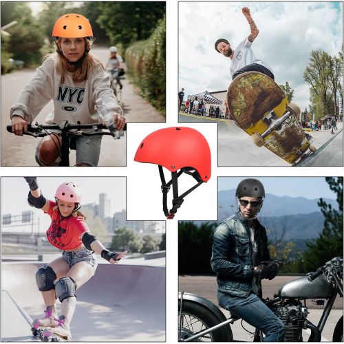  67i Skateboard Helmet Adult Bike Helmet Adjustable and Protection for Skating Helmet Adults Multi-Sports Cycling Skateboarding Scooter Roller Skate Inline Skating Rollerblading