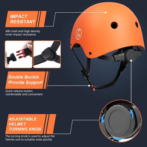  67i Skateboard Helmet Adult Bike Helmet Adjustable and Protection for Skating Helmet Adults Multi-Sports Cycling Skateboarding Scooter Roller Skate Inline Skating Rollerblading