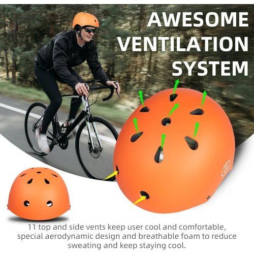  67i Skateboard Helmet Adult Bike Helmet Adjustable and Protection for Skating Helmet Adults Multi-Sports Cycling Skateboarding Scooter Roller Skate Inline Skating Rollerblading