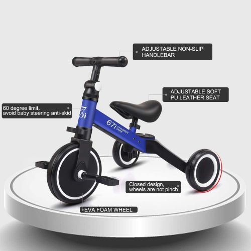  [아마존베스트]67i Kids Tricycles for 2 Year Olds 3 in 1 Tricycles Toddler Tricycle Ages 1-3 Years Kids Trikes for Toddler 3 Wheel Convert 2 Wheel Toddler Bike with Removable Pedal and Adjustable