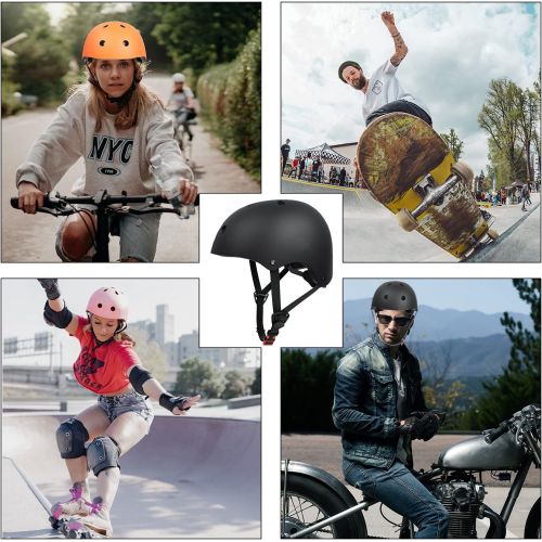  67i Skateboard Helmet Adult Bike Helmet Adjustable and Protection for Skating Helmet Adults Multi-Sports Cycling Skateboarding Scooter Roller Skate Inline Skating Rollerblading