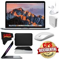 6Ave Apple 13.3 MacBook Pro (Mid 2017, Space Gray)(MPXQ2LL/A) with Padded Case with Slim Wireless Mouse USB Hub Bundle