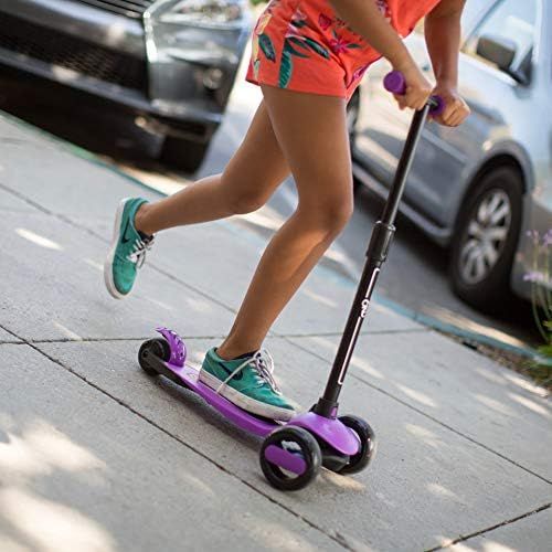  6KU 3 Wheels Kick Scooter for Kids and Toddlers Girls & Boys, Adjustable Height, Learn to Steer with Extra-Wide PU LED Flashing Wheels for Children from 2 to 5 Year-Old.