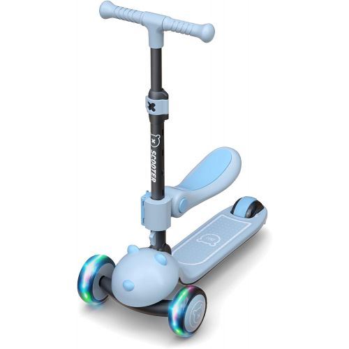  [아마존베스트]6KU Kids Kick Scooter with Adjustable Height Scooter, Lean to Steer, Widened LED Wheels for Children Age 3-8 Years Old