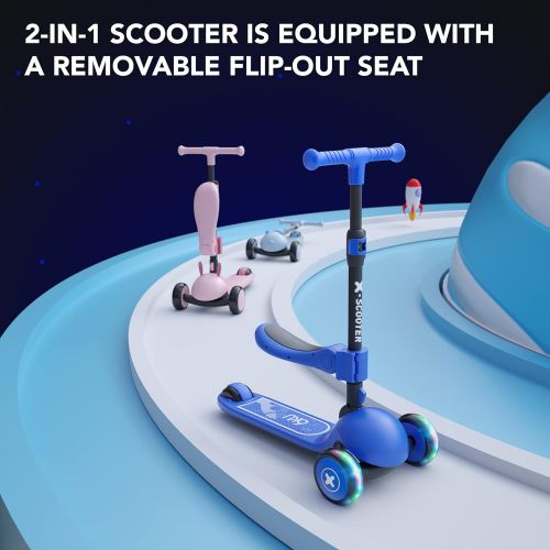  [아마존베스트]6KU Kids Kick Scooter with Adjustable Height Scooter, Lean to Steer, Widened LED Wheels for Children Age 3-8 Years Old