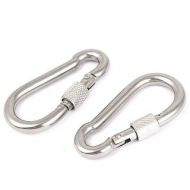 6mm Thickness Screw Lock Carabiner Hook Keychain Ornament 2pcs by Unique Bargains