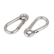 6mm Thickness Spring Loaded Gate Carabiner Snap Eyelet Hooks 2PCS by Unique Bargains