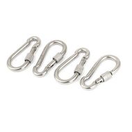 6mm Thickness 316 Stainless Steel Screw Lock Carabiner Hook 4pcs by Unique Bargains