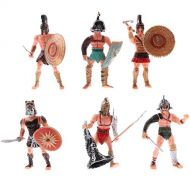 6pcs Action Figure Ancient Roman Gladiator Toy Warrior Fighter Figures Playsets with Weapon or Shield