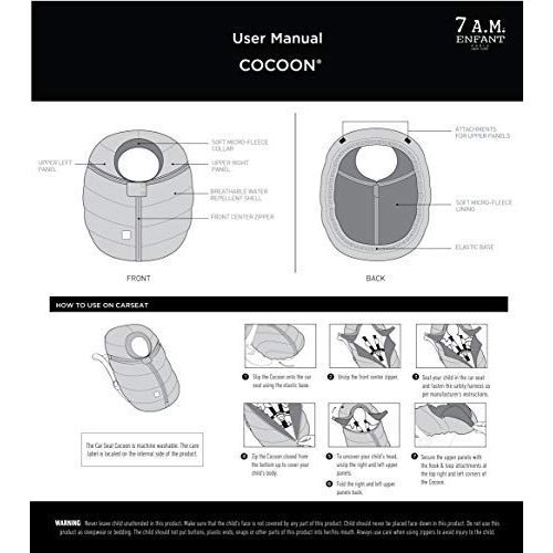  [아마존베스트]7 A.M. Enfant Car Seat Cocoon (Metallic Grey)