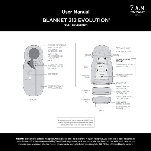  7 a.m. 7 A.M. Enfant Blanket 212 Evolution Foot Muff, Grows with The Baby