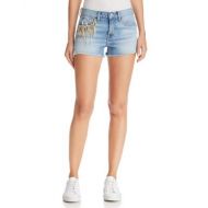 7 For All Mankind Embellished Cutoff Denim Shorts in Light Gallery Row 4