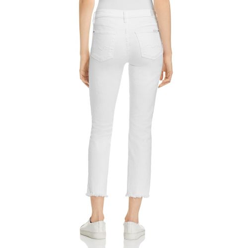  7 For All Mankind Roxanne Raw Hem Ankle Jeans in White Fashion