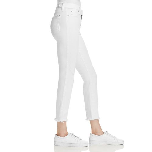  7 For All Mankind Roxanne Raw Hem Ankle Jeans in White Fashion