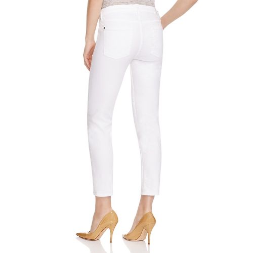  7 For All Mankind Kimmie Crop Skinny Jeans in Clean White