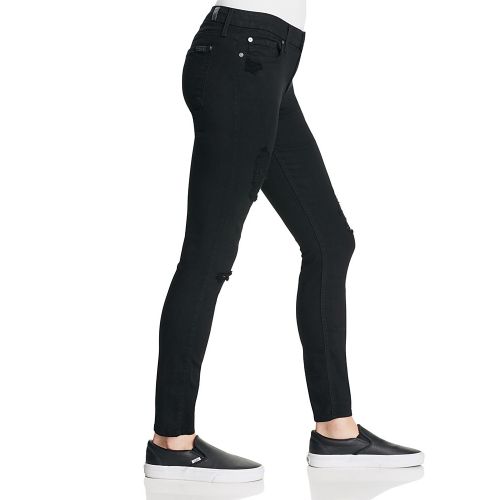  7 For All Mankind b(air) Destroyed Skinny Ankle Jeans in Black