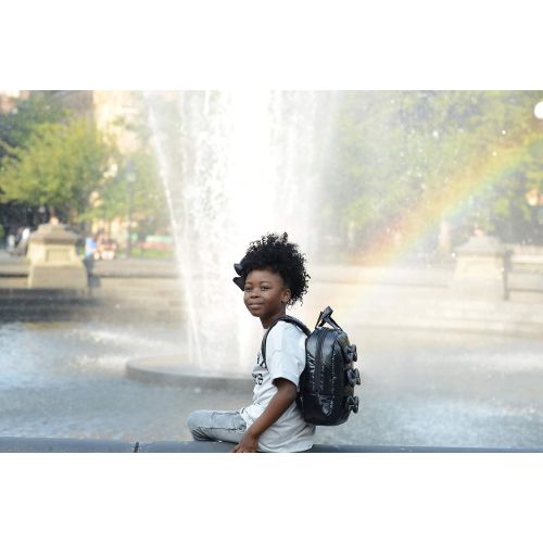  7 a.m. 7AM Voyage Mini Bows Backpack, Unisex Toddler, Kids and Teens School Backpack, Water Resistant and Durable (Black, One Size)