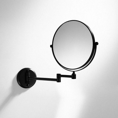  700Brass Wall Mount Oil Rubbed Bronze Makeup Mirror with 5X Magnification, Outline Collection Swinging Vanity Mirror, 8-inch Two-Sided Swivel Bathroom Mirror