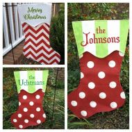 708Boutique Personalized Christmas Stocking Garden Flag