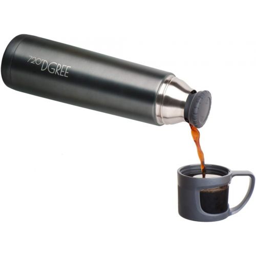  720°DGREE Thermoskanne “Follow” mit Becher - 450ml, 700ml - Auslaufsicher, BPA-Frei - Edelstahl Thermosflasche fuer Baby unterwegs, Kaffee, Tee- Isolierflasche - Perfekt auch fuer Ki