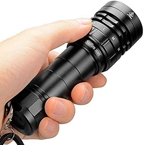  77outdoor Scuba Diving Flashlight, Sofirn SD05 CREE XHP50.2 LED 2550 Lumen, Underwater Waterproof Light with Rechargeable 21700 Battery and USB Charger