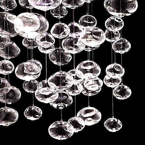  7PM W40 x H118 Modern Contemporary Luxury Round Large LED Due Bubble Glass Drop Chandelier Pendant Lamp for Staircase Hotel Mall Business Center Lighting Fixture