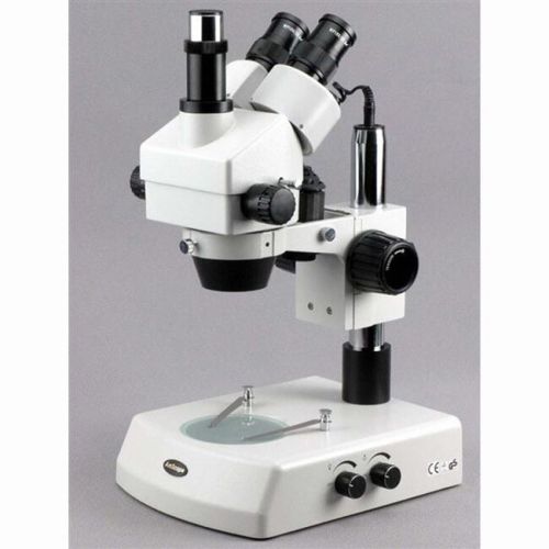  7X-180X Trinocular Stereo Zoom Microscope with Dual Halogen Lights by AmScope