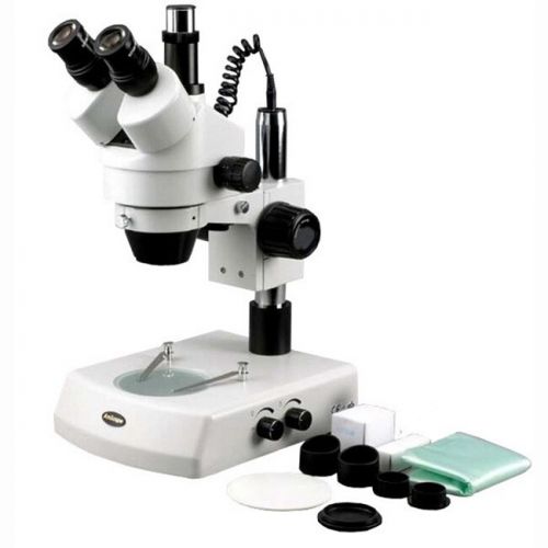  7X-180X Trinocular Stereo Zoom Microscope with Dual Halogen Lights by AmScope