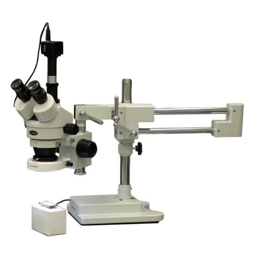  7X-45X Trinocular Stereo Microscope with 80-LED Light and 1.3MP USB Digital Camera by AmScope