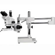 7X-45X Trinocular Stereo Boom Zoom Microscope and Fluorescent Light by AmScope