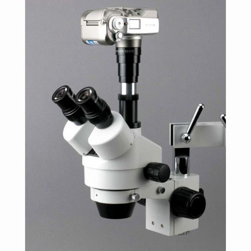  7X-90X Trinocular Stereo Zoom Microscope on Single Arm Boom Stand by AmScope