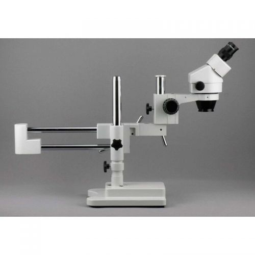  7X-90X Binocular Stereo Zoom Microscope with Double Arm Boom Stand by AmScope