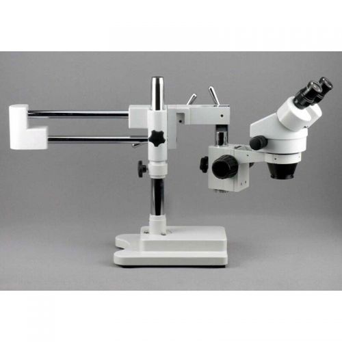  7X-90X Binocular Stereo Zoom Microscope with Double Arm Boom Stand by AmScope