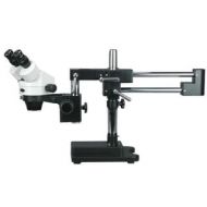 7X-90X Binocular Stereo Zoom Microscope with Black Double Arm Boom Stand by AmScope