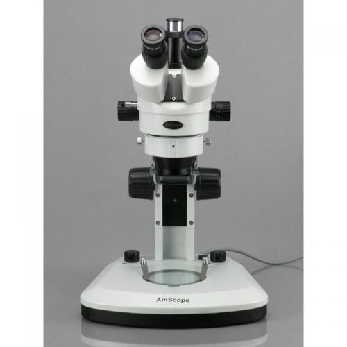  7X-90X Track Stand Stereo Zoom Trinocular Microscope with Dual LED Lights by AmScope