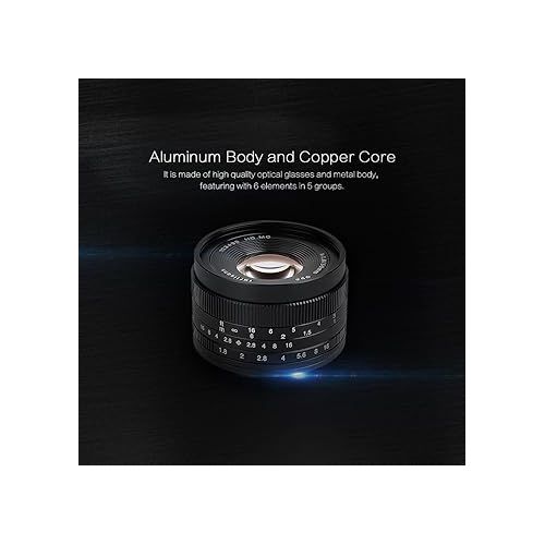  7artisans 50mm F1.8 APS-C Manual Focus Fixed Lens Compatible with Olympus and Panasonic MFT M4/3 Mount Mirrorless Cameras