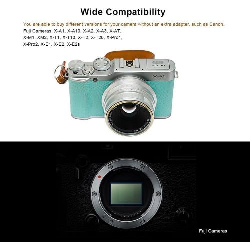  7artisans 25mm F1.8 APS-C Manual Fixed Lens for Fuji Cameras X-A1 X-A10 X-A2,X-A3 X-at X-M1 XM2 X-T1 X-T10 X-T2 X-T20 X-Pro1 X-Pro2 X-E1 X-E2 X-E2s (Black)