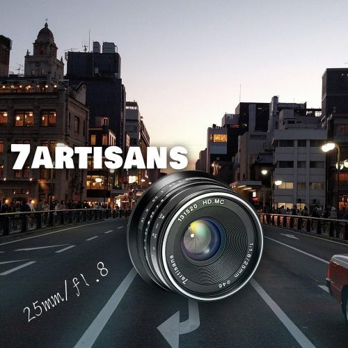  7artisans 25mm F1.8 APS-C Manual Fixed Lens for Fuji Cameras X-A1 X-A10 X-A2,X-A3 X-at X-M1 XM2 X-T1 X-T10 X-T2 X-T20 X-Pro1 X-Pro2 X-E1 X-E2 X-E2s (Black)