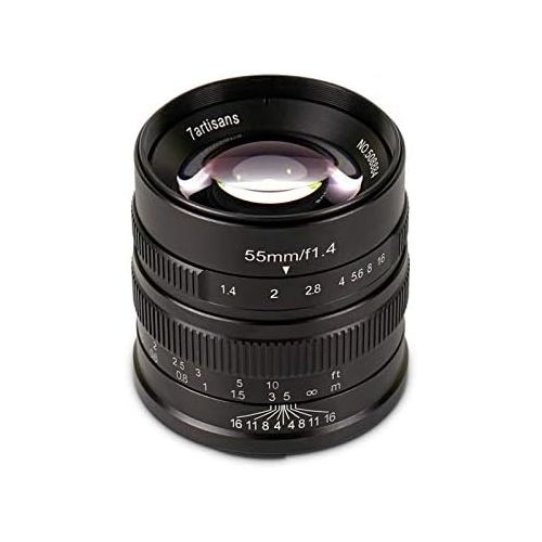  7artisans 55mm f/1.4 Manual Fixed Lens for Fujifilm X Mount Cameras (Black)