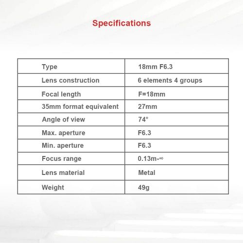  7artisans 18mm F6.3 Ultra-Thin APS-C Prime Lens Compatible for Fujifilm Compact Mirrorless Cameras for Fuji X-A1 X-A10 X-A2 X-A3 A-at X-M1 XM2 X-T1 X-T10 X-T2 X-T20 X-Pro1 X-Pro2 X
