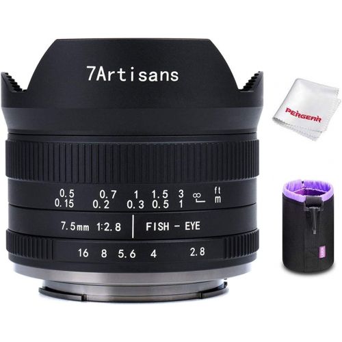  7artisans 7.5mm F2.8 II V2.0 Fisheye Lens with 190° Angle of View Compatible with Fujifilm Fuji Camera X-A1 X-A10 X-A2 X-A3 A-at X-M1 XM2 X-T1 X-T3 X-T10 X-T2 X-T20 X-T30 X-Pro1 X-