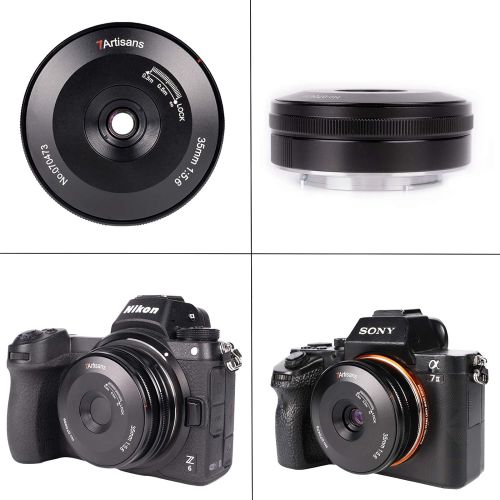  7artisans 35mm F5.6 APS-C Camera Lens L-Mount Lens 35mm Ultra-Thin Camera Lens Full Frame MF Wide-Angle Lens