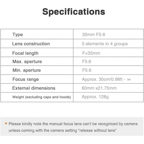  7artisans 35mm F5.6 Full-Frame Manual-Focus Pancake Lens, Compatible with Nikon Z-Mount Cameras Z5 Z6 Z7 Z6 II