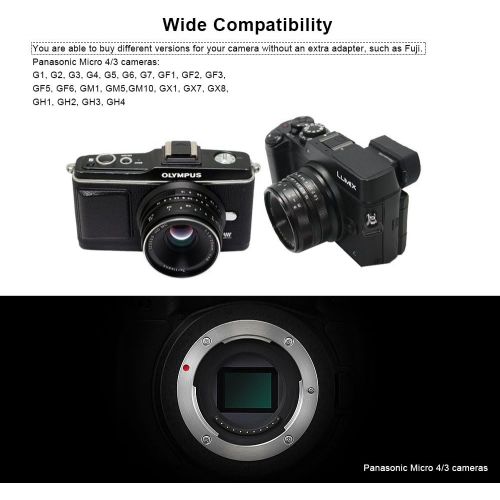  7artisans 25mm F1.8 APS-C Large Aperture Manual Focus Fixed Lens for Olympus and Panasonic Micro Four Thirds MFT M4/3 Cameras - Black