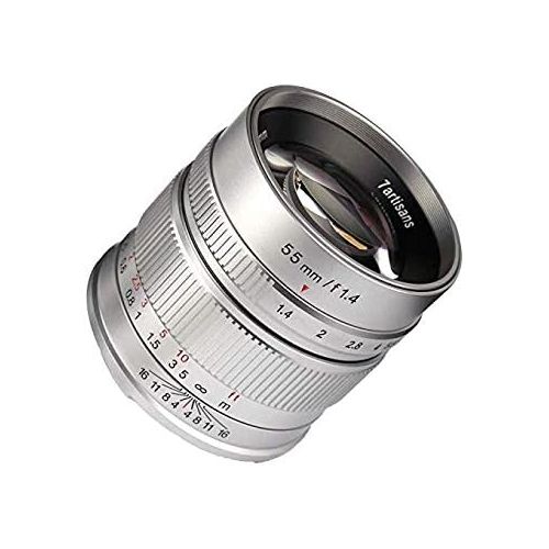  7artisans 55mm F1.4 APS-C Manual Fixed Lens for M4/3 Mount Cameras Panasonic G1 G2 G3 G4 G5 G6 G7 G8 GF1 GF2 GF3 GF5 GF6 GM1 Olympus EMP1 EPM2 E-PL1 E-PL2 E-PL3 E-PL5 Silver