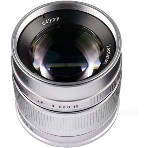  7artisans 55mm F1.4 APS-C Manual Fixed Lens for M4/3 Mount Cameras Panasonic G1 G2 G3 G4 G5 G6 G7 G8 GF1 GF2 GF3 GF5 GF6 GM1 Olympus EMP1 EPM2 E-PL1 E-PL2 E-PL3 E-PL5 Silver