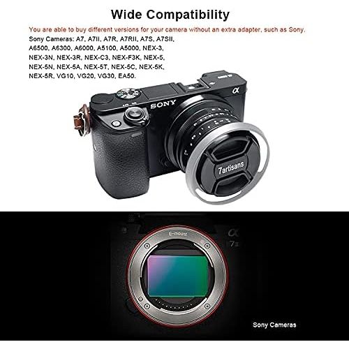  [아마존베스트]7artisans 25mm F1.8 Manual Focus Fixed Lens for Sony E-Mount Cameras-APS-C (Black)